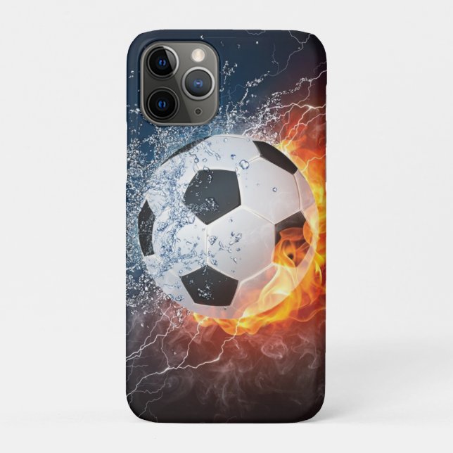 Flaming Football/Soccer Ball Throw Pillow Case-Mate iPhone Case (Back)