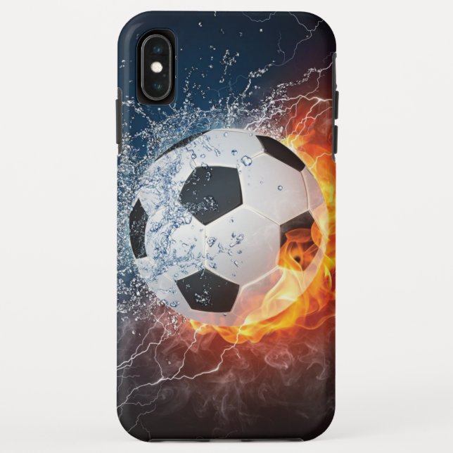 Flaming Football/Soccer Ball Throw Pillow Case-Mate iPhone Case (Back)