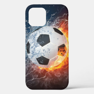 Flaming Football/Soccer Ball Throw Pillow iPhone 12 Case