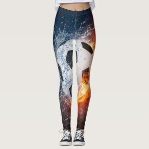 Flaming Football/Soccer Ball Throw Pillow Leggings