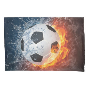 Flaming Football/Soccer Ball Throw Pillow Pillowcase