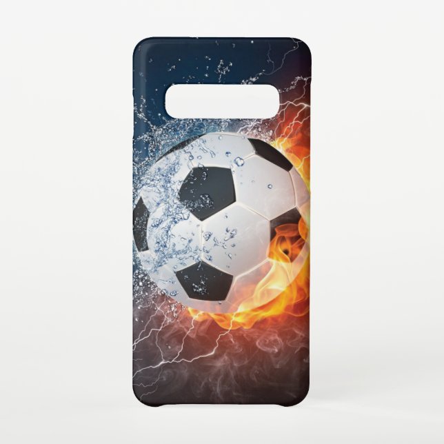 Flaming Football/Soccer Ball Throw Pillow Samsung Galaxy Case (Back)