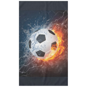 Flaming Football/Soccer Ball Throw Pillow Tablecloth
