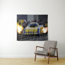 Flaming Funny Car Drag Racer Sports