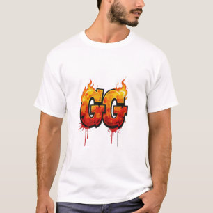 🔥 Flaming "GG" Graffiti Style T-Shirt