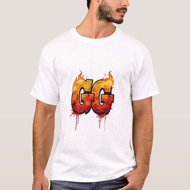 🔥 Flaming "GG" Graffiti Style T-Shirt (Front)