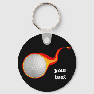 flaming golf ball key ring