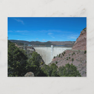 Flaming Gorge Dam Reservoir Utah Photograph Postcard