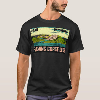 Flaming Gorge Lake Vintage Utah Wyoming Travel Ret T-Shirt