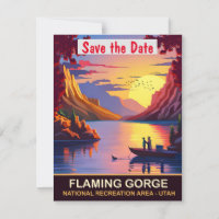 Flaming Gorge Utah Canyon Wedding Invitation
