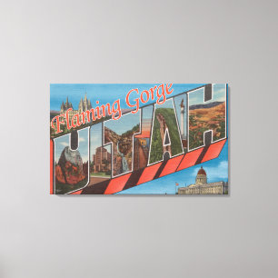 Flaming Gorge, Utah - Large Letter Scenes Canvas Print