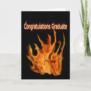 Flaming Graduation Greeting Card