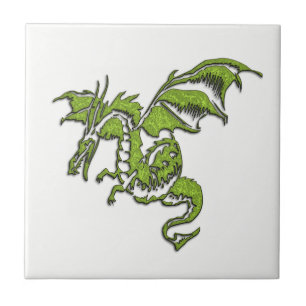 Flaming Green Dragon Tile