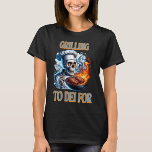 Flaming Grilling Skeleton T-Shirt