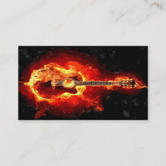 Flaming Guitar Business Card