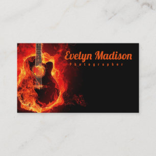 flaming guitar digital business card