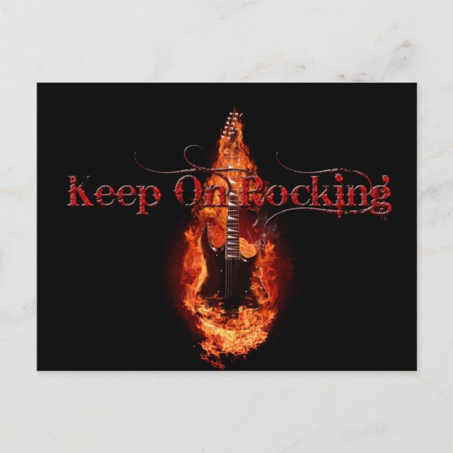 Flaming Guitar Postcard (Front)