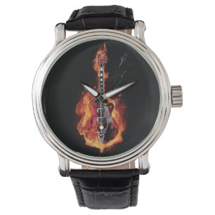 Flaming Guitar Watch