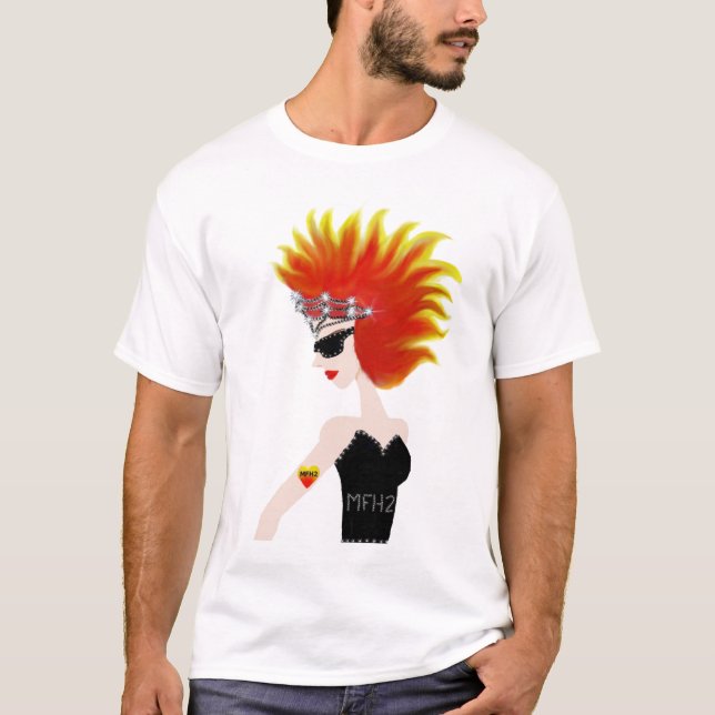 Flaming Hair with Tiara - MFH2 T-Shirt (Front)