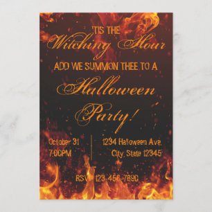 Flaming Halloween Party Invitation