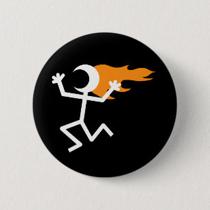 Flaming Head 6 Cm Round Badge
