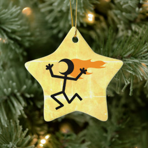 Flaming Head Ceramic Tree Decoration