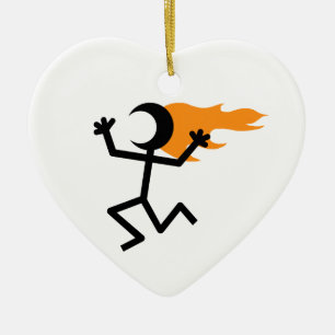 Flaming Head Ceramic Tree Decoration