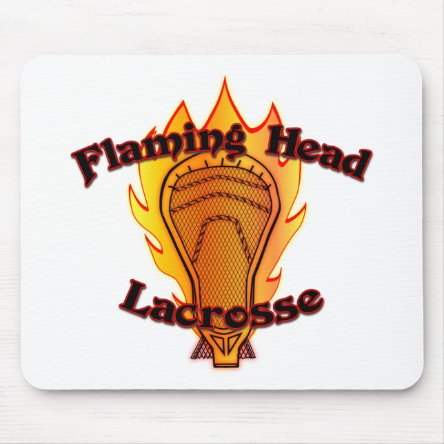 Flaming Head Lacrosse Mouse Mat (Front)