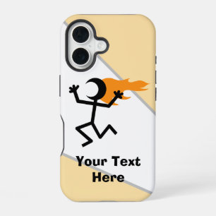 Flaming Head Stickman iPhone 16 Case