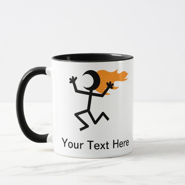 Flaming Head Stickman Mug (Left)