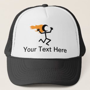 Flaming Head Stickman Trucker Hat