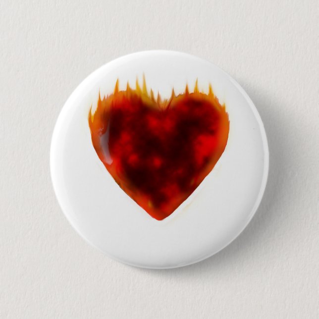 Flaming Heart 6 Cm Round Badge (Front)