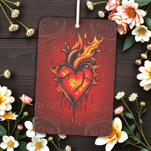 Flaming heart. car air freshener