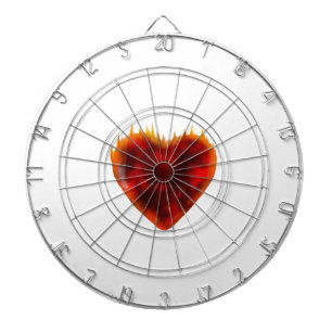 Flaming Heart Dartboard