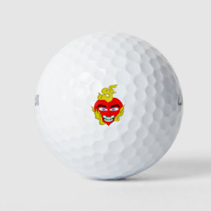 Flaming Heart Golf Balls