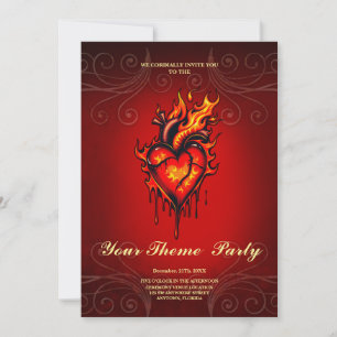 Flaming heart. invitation