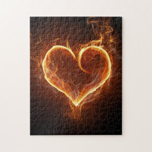 Flaming Heart Jigsaw Puzzle