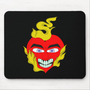 Flaming Heart Mouse Mat