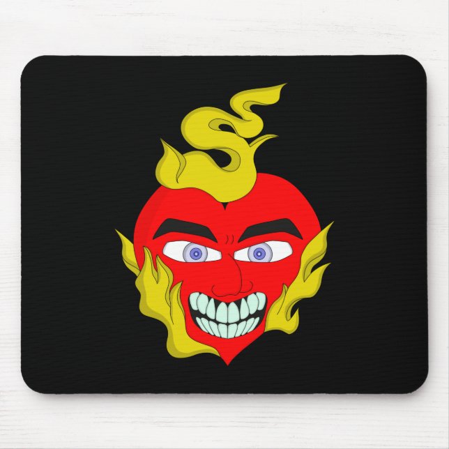 Flaming Heart Mouse Mat (Front)