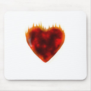 Flaming Heart Mouse Mat