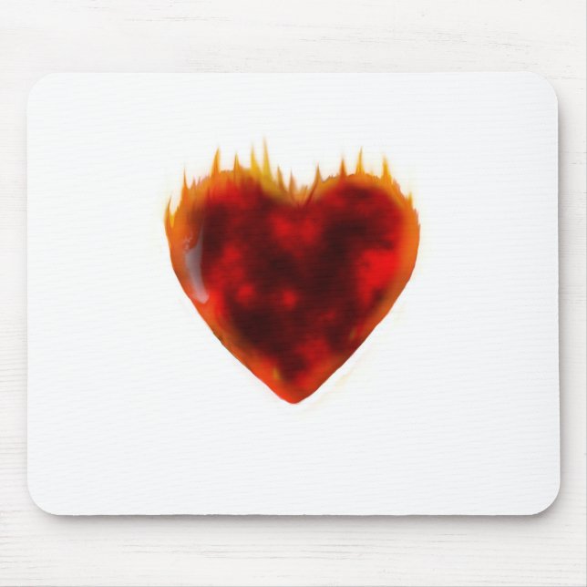 Flaming Heart Mouse Mat (Front)