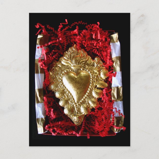 Flaming Heart -- notecard Postcard (Front)