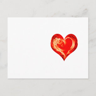 Flaming heart postcard