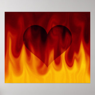Flaming Heart Poster