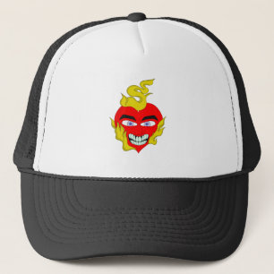 Flaming Heart Trucker Hat