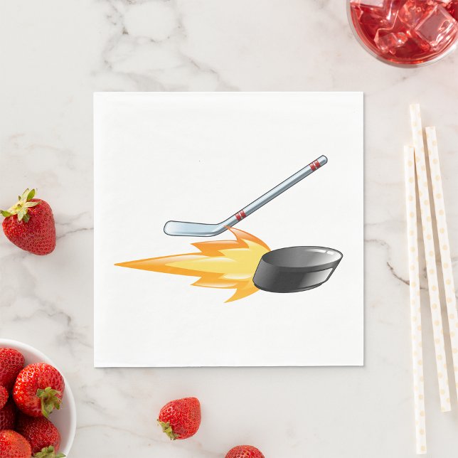 Flaming Hockey Puck Napkin (Creator Uploaded)