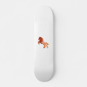 Flaming horse - Choose background color Skateboard