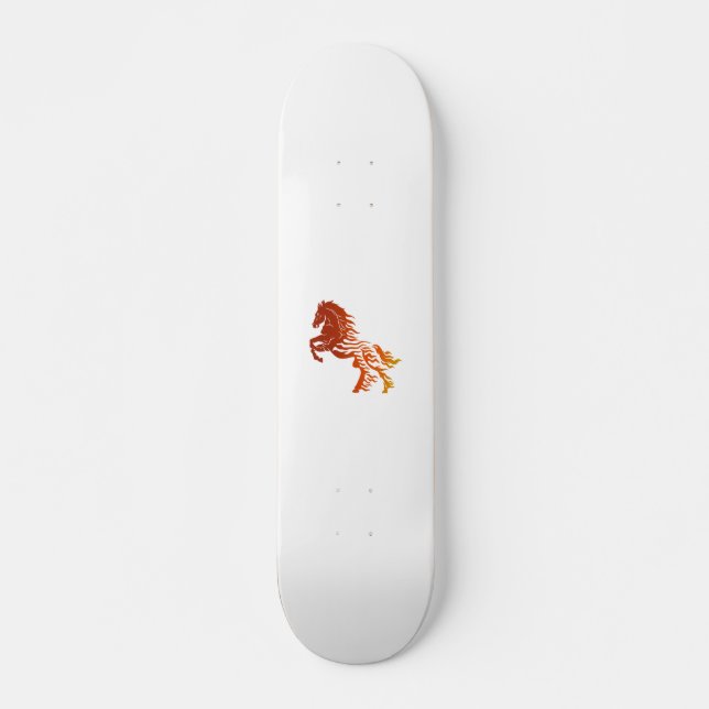 Flaming horse - Choose background color Skateboard (Front)