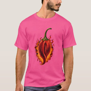 Flaming Hot Chilli Spicy Pepper Food Spice Chillis T-Shirt