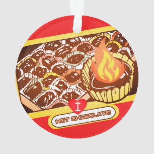 Flaming hot chocolate bon bons Christmas ornament
